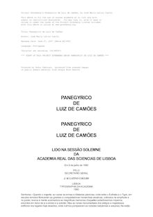 Panegyrico de Luiz de Camões