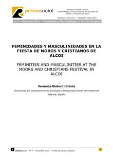 4. FEMINIDADES Y MASCULINIDADES EN LA FIESTA DE MOROS Y CRISTIANOS DE ALCOI (FEMINITIES AND MASCULINITIES AT THE MOORS AND CHRISTIANS FESTIVAL IN ALCOI)