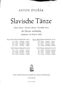 Partition Nos.1 to 4 (8 to 12), Slavonic Dances, Slovanské tance