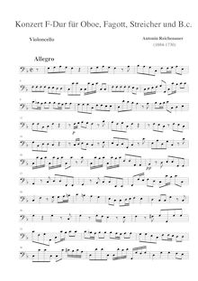 Partition violoncelles/Basses, hautbois et basson Concerto en F major