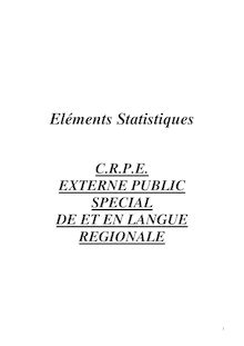 Statistiques Concours externe public Langue Régionale