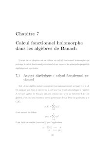 Calcul fonctionnel holomorphe dans les algebres de Banach