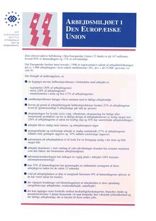 SECOND EUROPEAN SURVEY OF WORKING CONDITIONS - BROCH.+DISQUETTE