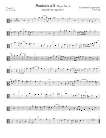 Partition ténor viole de gambe 1, alto clef, Fantasia pour 5 violes de gambe, RC 65