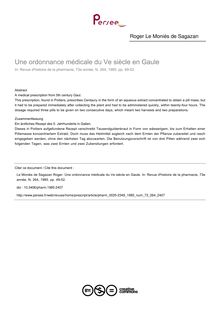 Une ordonnance médicale du Ve siècle en Gaule - article ; n°264 ; vol.73, pg 49-52