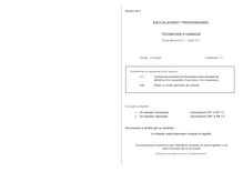 Sujet du bac 2012: Analyse et exploitation de données techniques (U11) - Métropole