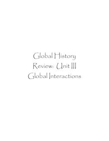 Global History Review: Unit III Global Interactions