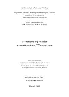 Mechanisms of β-cell [beta-cell] loss in male Munich Ins2_1hnC_1hn9_1hn5_1hnS mutant mice [Elektronische Ressource] / by Sabine Martha Kautz