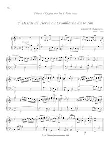 Partition , Dessus de Tierce ou Cromhorne du 6e Ton, Pièces d’orgue sur les 8 tons