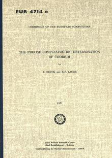 THE PRECISE COMPLEXIMETRIC DETERMINATION OF THORIUM