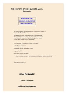 The History of Don Quixote, Volume 2, Complete