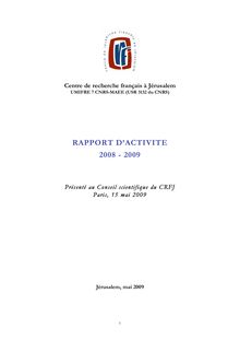 Rapport CRFJ 2008-2009