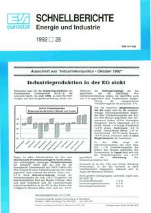 SCHNELLBERICHTE Energie und Industrie. 1992 28