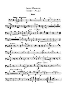 Partition Basses, Poème, Op.25, Chausson, Ernest