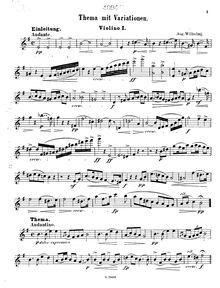 Partition violon 1, Einleitung, Thema mit Variationen nach Franz Schubert für Streichquartett
