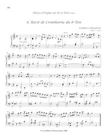 Partition , Récit de Cromhorne du 8e Ton, Pièces d’orgue sur les 8 tons