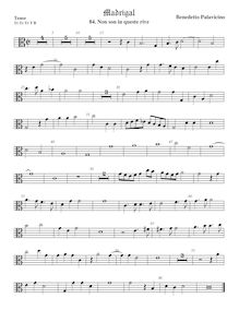 Partition ténor viole de gambe, alto clef, Madrigali a 5 voci, Libro 7