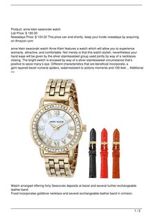 Anne Klein Women8217s GoldTone SwarovskiAccented Watch with Three Additional Straps Watch Review