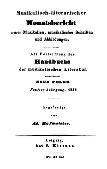 Partition 1838 (see Misc. Notes), Musikalisch-literarischer Monatsbericht