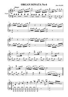 Partition , Sonata en C major, 11 orgue sonates, Majer, Beno