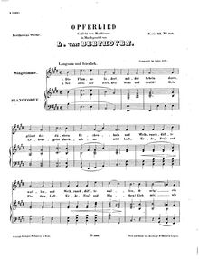 Partition complète, Opferlied, WoO 126, E major, Beethoven, Ludwig van