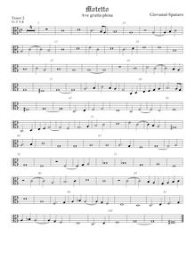 Partition ténor viole de gambe 2, alto clef, Motetto, Spataro, Giovanni