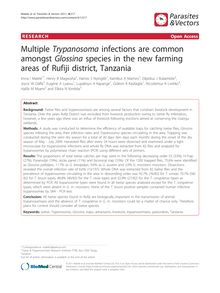 Multiple Trypanosomainfections are common amongst Glossinaspecies in the new farming areas of Rufiji district, Tanzania