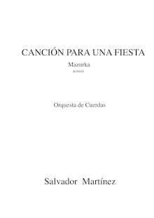 Partition complète, Canción para una fiesta, Mazurka, Martínez García, Salvador