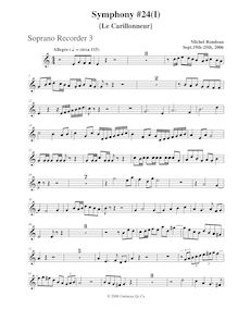 Partition Descant enregistrement  3, Symphony No.24, C major, Rondeau, Michel par Michel Rondeau
