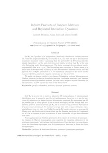 Infinite Products of Random Matrices and Repeated Interaction Dynamics