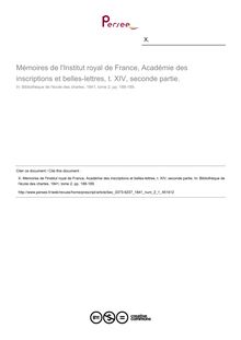 Mémoires de l Institut royal de France, Académie des inscriptions et belles-lettres, t. XIV, seconde partie.  ; n°1 ; vol.2, pg 188-189