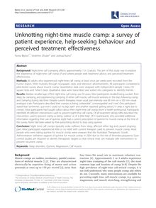 Unknotting night-time muscle cramp: a survey of patient experience, help-seeking behaviour and perceived treatment effectiveness