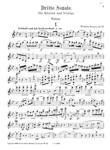 Partition de violon, violon Sonata No.3, Op.70, G minor