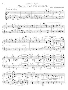 Partition complète, Theme et Variations, Op.48, Sjögren, Emil