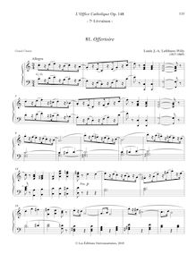 Partition 8, Offertoire (C major), L’Office Catholique, Op.148, Lefébure-Wély, Louis James Alfred