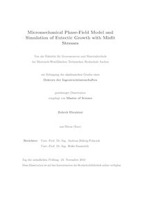 Micromechanical phase-field model and simulation of eutectic growth with misfit stresses [Elektronische Ressource] / Zohreh Ebrahimi