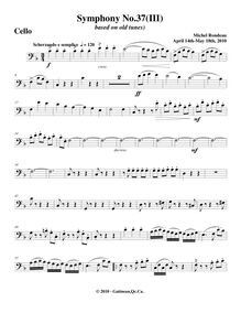 Partition violoncelles, Symphony No.37, D major, Rondeau, Michel par Michel Rondeau