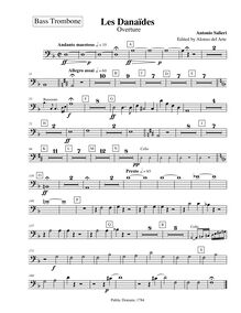 Partition basse Trombone, Les Danaïdes, Salieri, Antonio
