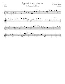 Partition aigu 2 ou ténor viole de gambe (octave aigu clef), Airs pour 3 violes de gambe par William Drew