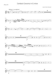 Partition flûte 2, Cembalo Concerto en G minor, G minor, Reichardt, Johann Friedrich par Johann Friedrich Reichardt