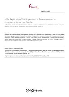 « De Regia stirpe Waiblingensium. » Remarques sur la conscience de soi des Staufen - article ; n°1 ; vol.30, pg 49-56