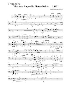 Partition Trombone 1/2, Vlaamse rapsodie piano en orkest, Ostijn, Willy