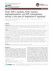 PLCβ1-SHP-2 complex, PLCβ1 tyrosine dephosphorylation and SHP-2 phosphatase activity: a new part of Angiotensin II signaling?