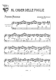 Partition No.2 Al cader delle foglie, Tre Pezzi, Op.33, Martucci, Giuseppe