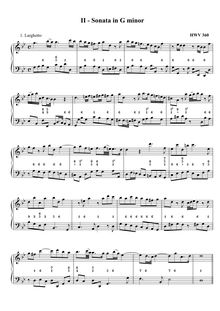 Partition complète, enregistrement  Sonata, G minor, Handel, George Frideric