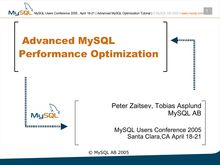 Advanced MySQL Optimization Tutorial