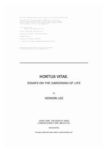 Hortus Vitae - Essays on the Gardening of Life