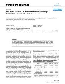 New Vibrio choleraeO1 Biotype ElTor bacteriophages