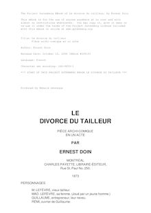 Le divorce du tailleur par Ernest Doin