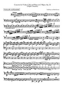 Partition violoncelles / Basses, Concerto pour violon, violoncelle et Piano